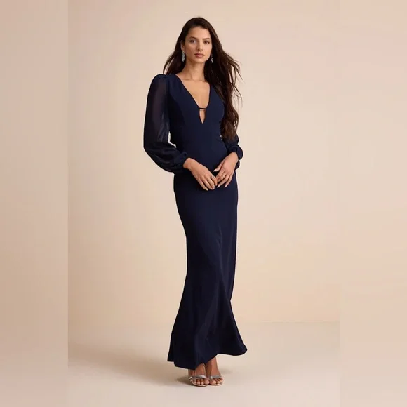 Lulus | Dresses | Lulus Cherise Midnight Blue Tieback Maxi Dress | Poshmark